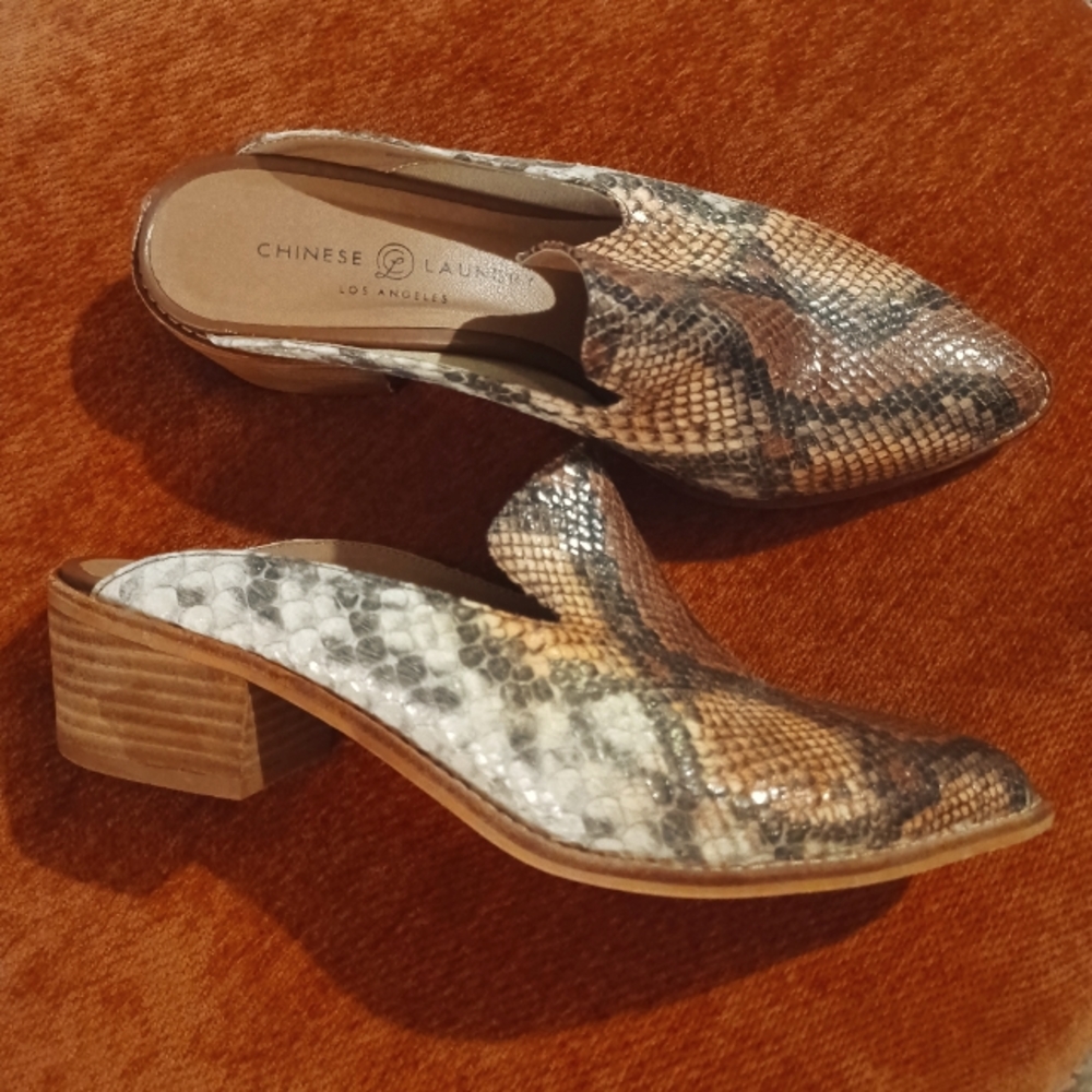 Faux Python Mules • Chinese Laundry • Size 8.5